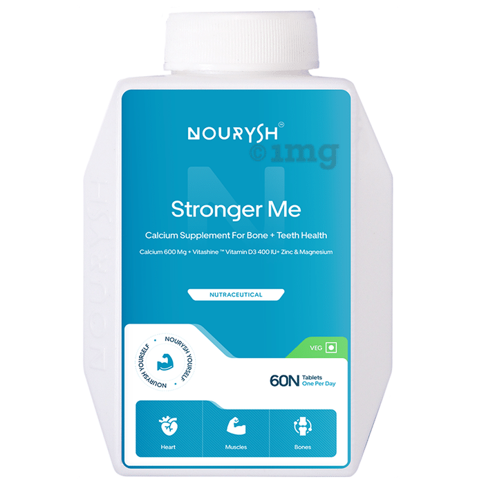 Nourysh Stronger Me Calcium Supplement with Zinc, Magnesium & Vitashine Vitamin D3 Tablet