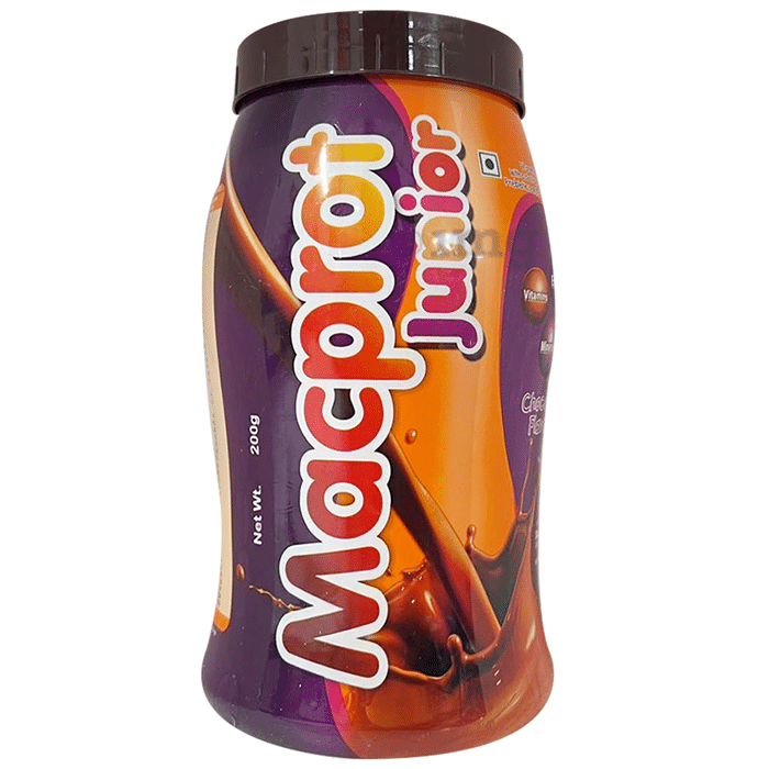 Macprot Junior with Vitamins, Minerals & Probiotics | Powder for Kids' Energy & Growth | Flavour Chocolate