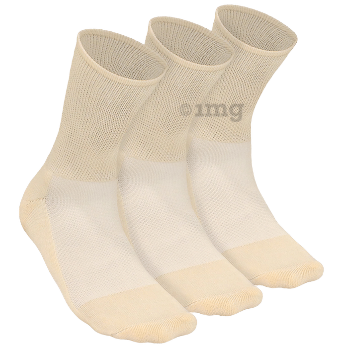 Heelium Diabetic Bamboo Socks Beige Free Size