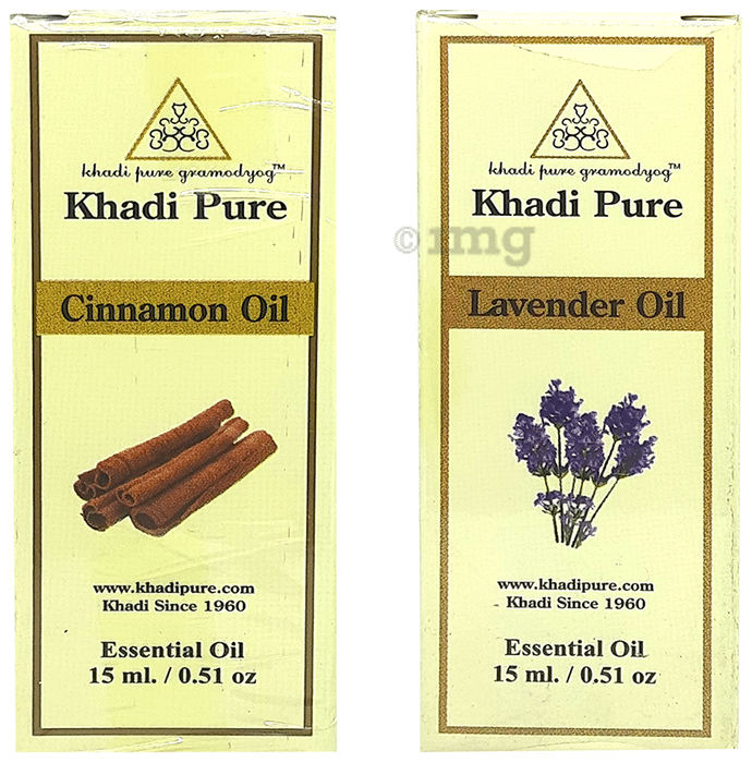 Khadi Pure Combo Pack of Cinnamon Oil & Lavender Oil (15ml Each)