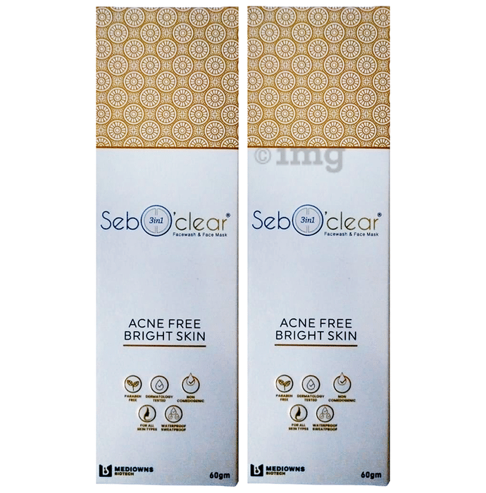 Seboclear 3 in 1 Face Wash & Face Mask (60gm Each)
