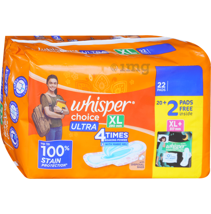 Whisper Choice Ultra Sanitary Pads XL+