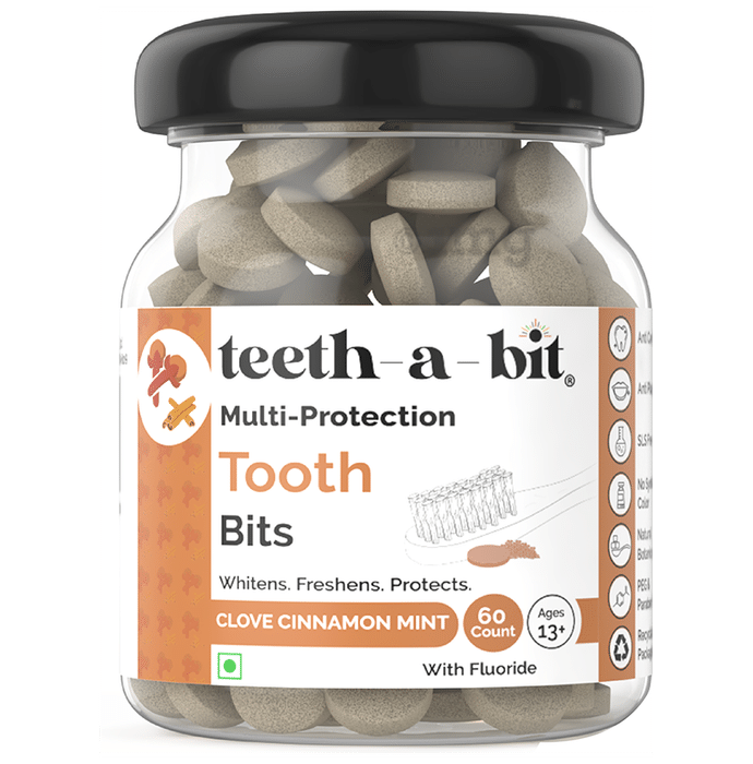Teeth-A-Bit Multi-Protection Tooth Bits with Fluoride (Ages 13+ Yrs) Clove Cinnamon Mint