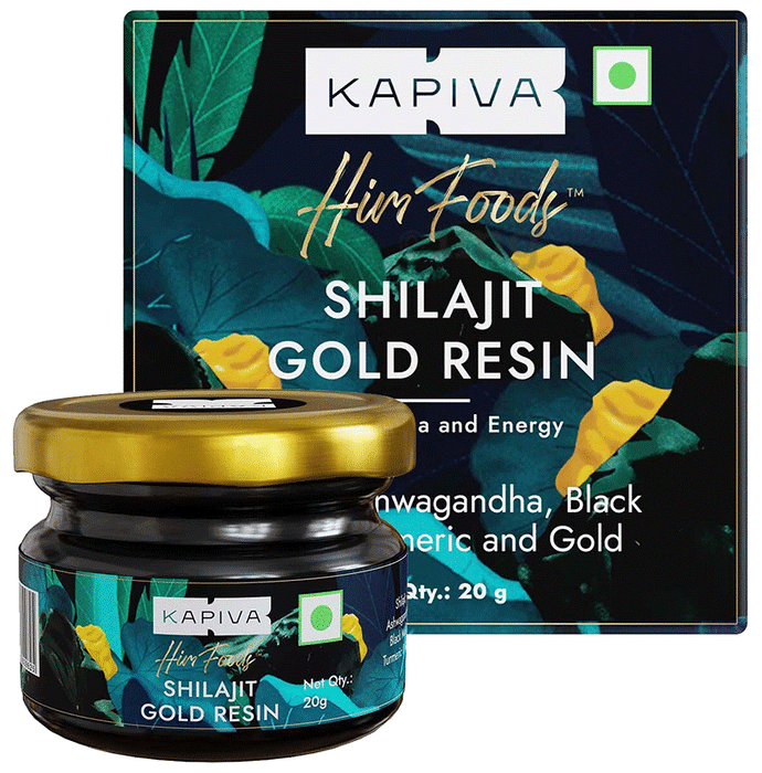 Kapiva Shilajit Gold Resin with Ashwagandha, Black Musli & Gokshura | For Stamina & Energy