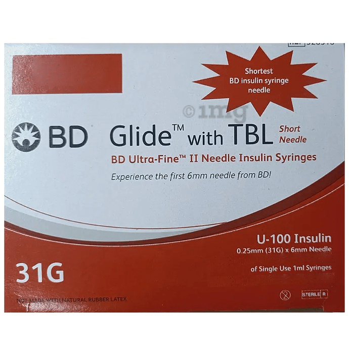 BD Insulin Syringes with BD Ultra-Fine Needle 100U 31G 6MM | Diabetes Monitoring Devices
