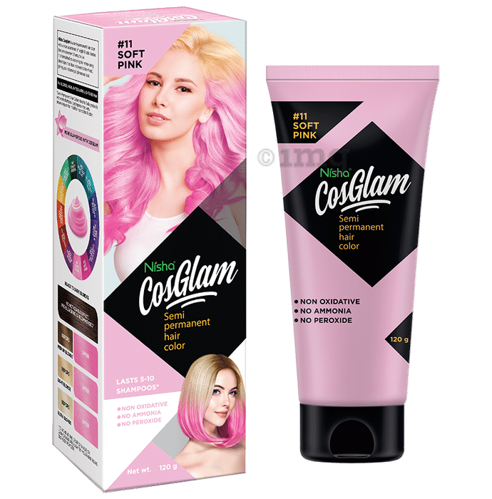 Nisha Cosglam Semi Permanent Hair Color Soft Pink
