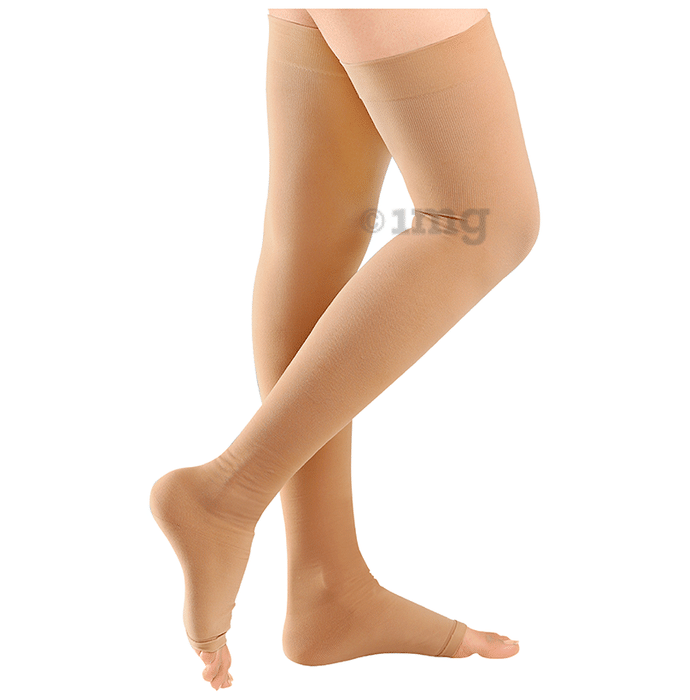 actiLEGS Class III Medical Compression Stocking Open Toe Skin Colour Large Thigh Length