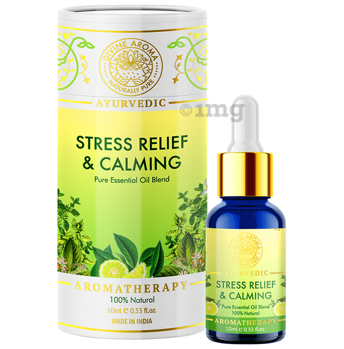 Divine Aroma 100% Natural Stress Relief & Calming Pure Essential Oil Blend