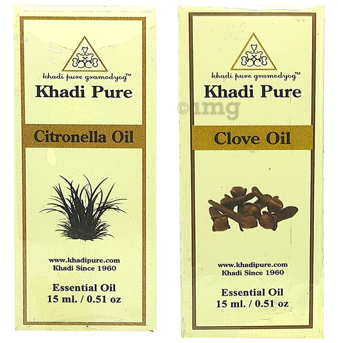 Khadi Pure Combo Pack of Citronella Oil & Clove Oil (15ml Each)