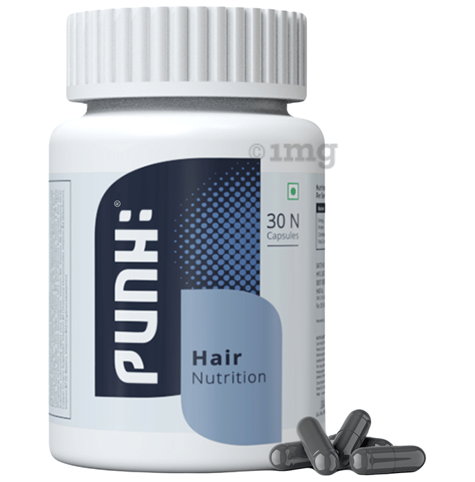 Punh Hair Nutrition with Biotin & Dual DHT Blocker | Capsules for Hair Fall Control & Nourishment (30 Each)