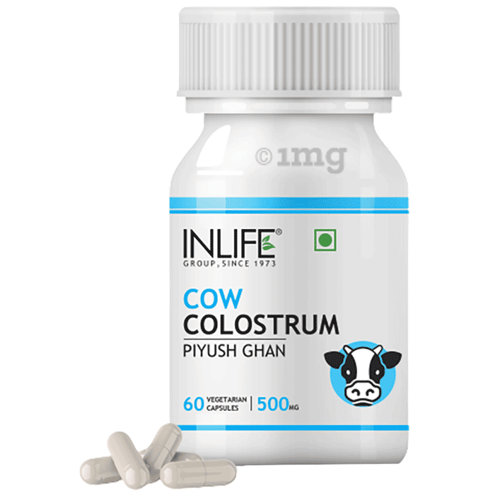 Inlife Cow Colostrum 500mg Capsule | For Immunity, Strength, Stamina & Healthy Digestion