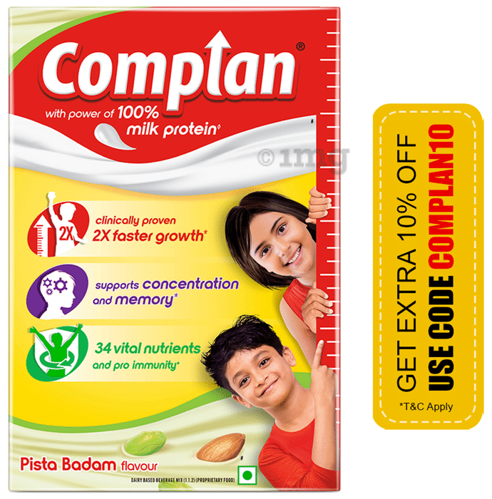 Complan Nutrition Drink Powder for Children | Nutrition Drink for Kids with Protein & 34 Vital Nutrients | Pista Badam