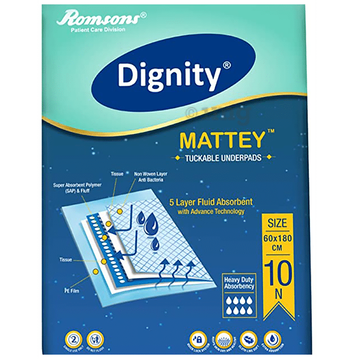 Dignity Mattey Underpads (10 Each) 60 X 180cm