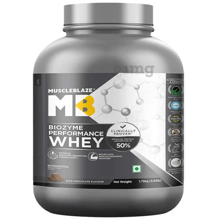 MuscleBlaze MuscleBlaze Biozyme Performance Whey Protein | For Muscle Gain | Improves Protein Absorption | Nutrition Care Powder Rich Chocolate