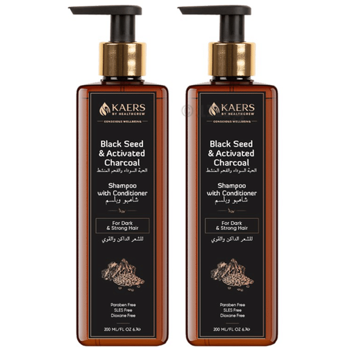 Kaers By Healthcrew Black Seed & Activated Charcoal Shampoo with Conditioner (200ml Each)