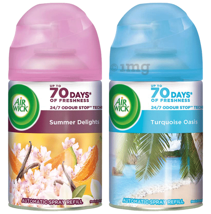Air Wick Automatic Air Freshener Refill (250ml Each) Summer Delights & Turquoise Oasis