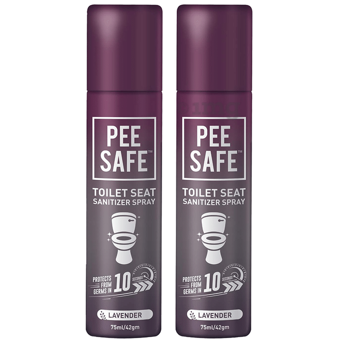 Pee Safe Toilet Seat Sanitizer Spray (75ml Each) Lavender