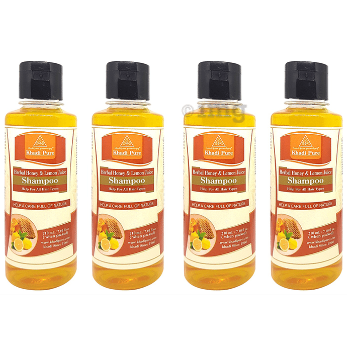 Khadi Pure Herbal Honey & Lemon Juice Shampoo (210ml Each)