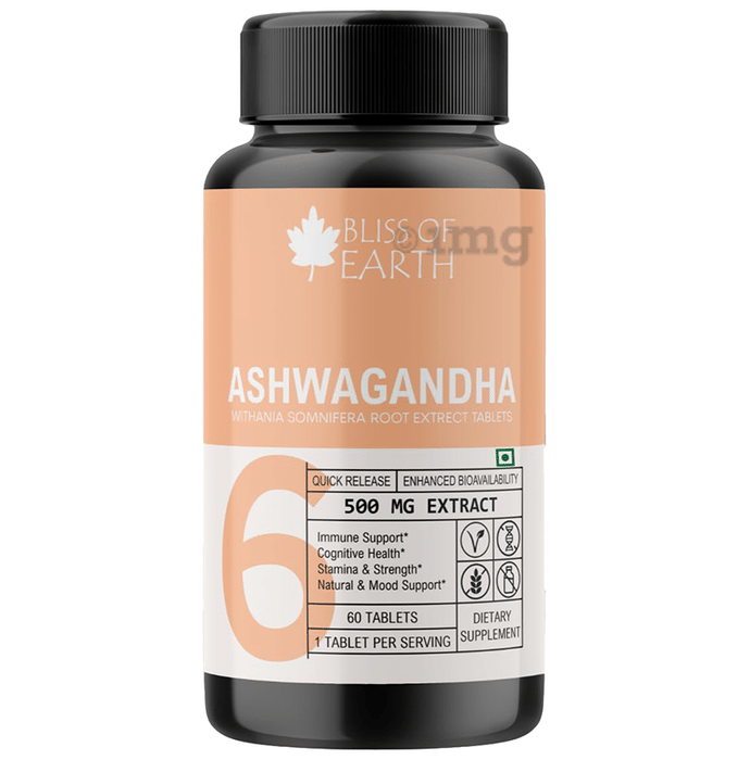 Bliss of Earth Withania Somnifera Ashwagandha Root Extract 500mg Tablet
