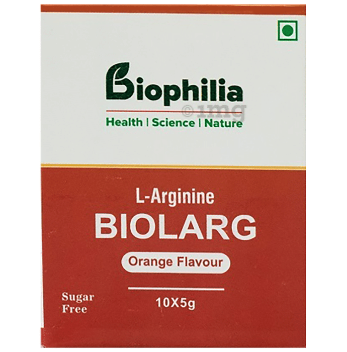 Biophilia L-Arginine Biolarg | Sachet for Male & Female Reproductive Health | Flavour Orange