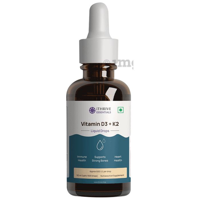 iThrive Essentials Vitamin D3+K2 Liquid Oral Drops