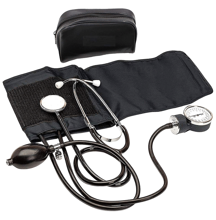MCP Aneroid Type Manual Blood Pressure Monitor Sphygmomanometer with stethoscope Black