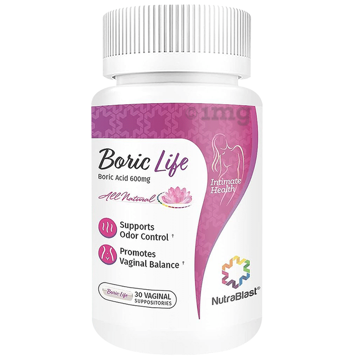 NutraBlast Boric Life Boric Acid 600mg Vaginal Suppositories