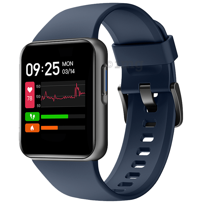 GOQii Smart Vital Lite Covers 5 Lakhs Health Insurance & 1 Lakh Life Insurance with 3 Months Health & Personal Coaching HD Display Smart Watch Blue
