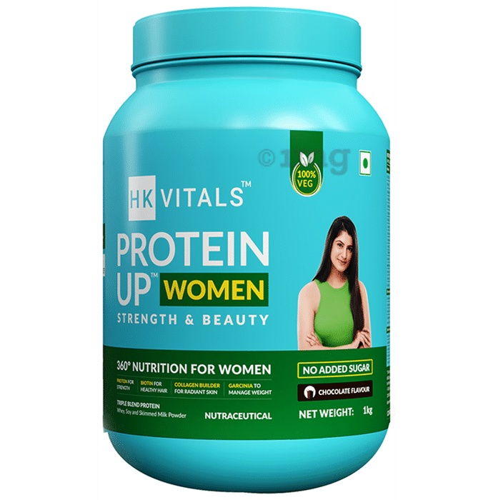 Healthkart HK Vitals Veg Protein Up for Women's Strength & Beauty | No Added Sugar | Flavour Powder Chocolate