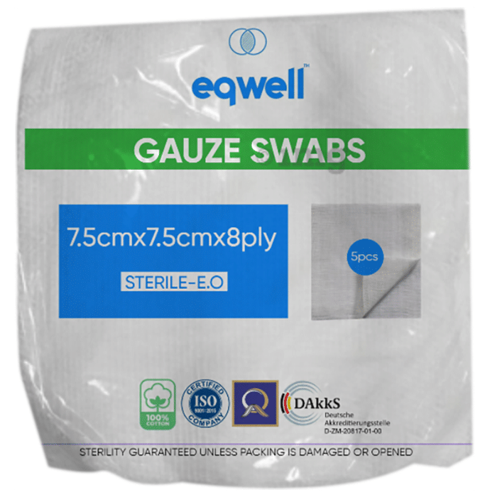 Eqwell Sterile Gauze Swabs 7.5cm x 7.5cm x 8ply