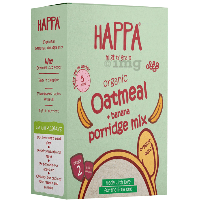 Happa Organic Oatmeal +Banana Porridge Mix