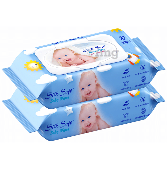 Silk Soft Baby Wipes (82 Each) with Lid