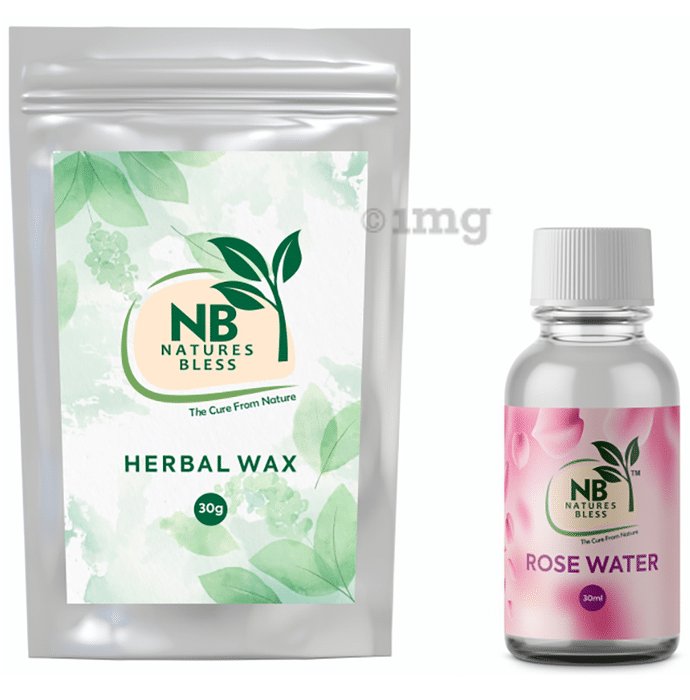 Natures Bless Herbal Wax Powder with 30ml Rose Water Free