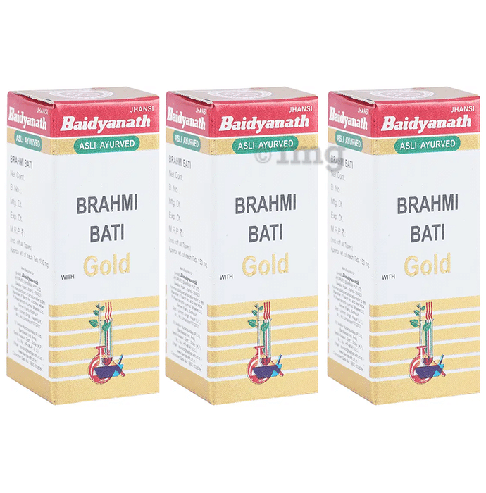 Baidyanath (Jhansi) Brahmi Bati with Gold Tablets (10 Each)