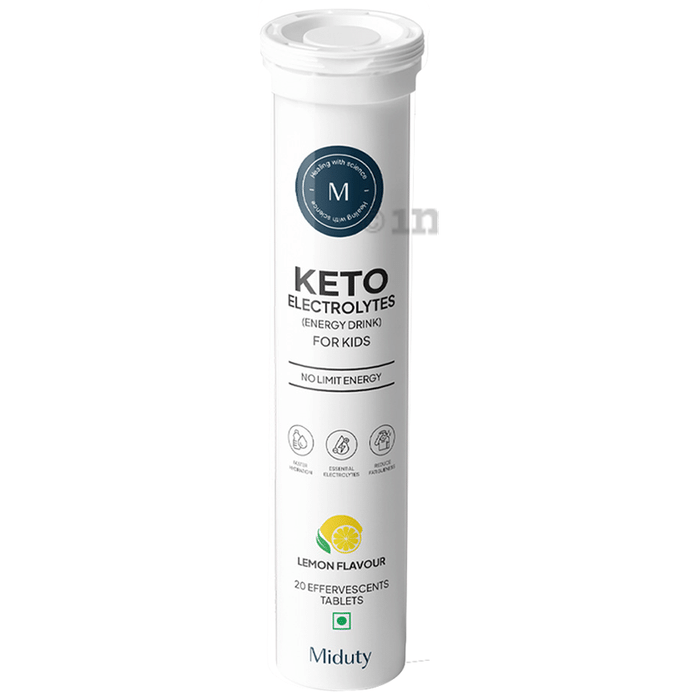 Miduty Keto Electrolyte Energy Drink for Kids Effervescent Tablet Lemon