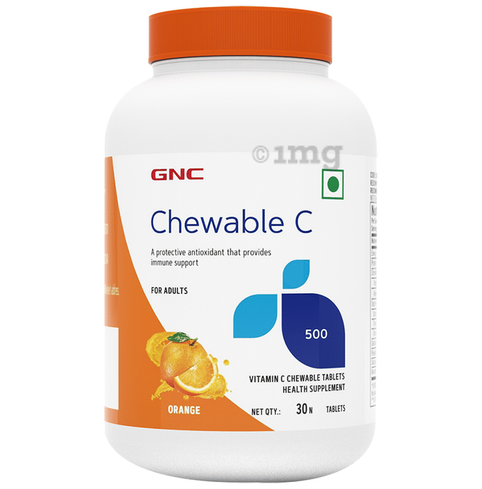 GNC Chewable Vitamin C 500mg Tablet Orange