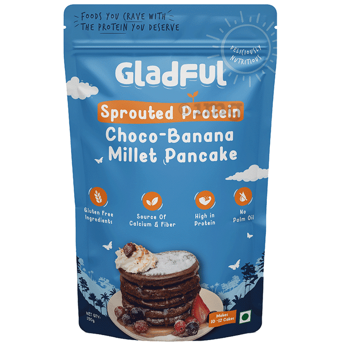 Gladful Sprouted Protein Millet Pancake Powder Choco-Banana