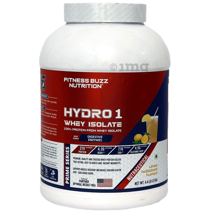 Fitness Buzz Nutrition HYdro 1 Whey Isolate Powder Lemon Passionate