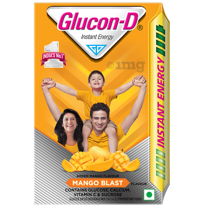 Glucon-D with Glucose, Calcium, Vitamin C & Sucrose | Nutrition Booster Mango Burst