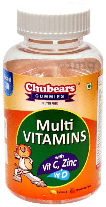 Chubears Multivitamin Gummies Strawberry and Lemon Gluten Free
