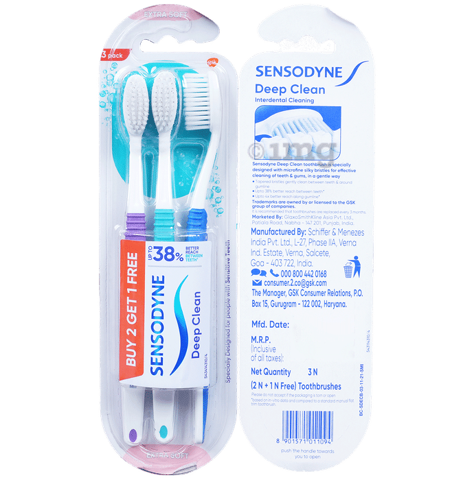 Sensodyne Deep Clean Toothbrush | Buy 2 Get 1 Free