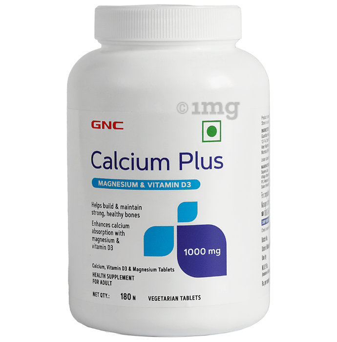 GNC Calcium Plus | With Magnesium & Vitamin D3 for Healthy Bones | Veg Tablet