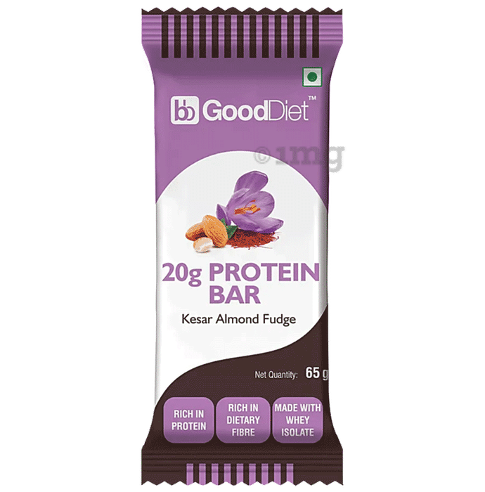 GoodDiet Kesar Almond Fudge Protein  Bar