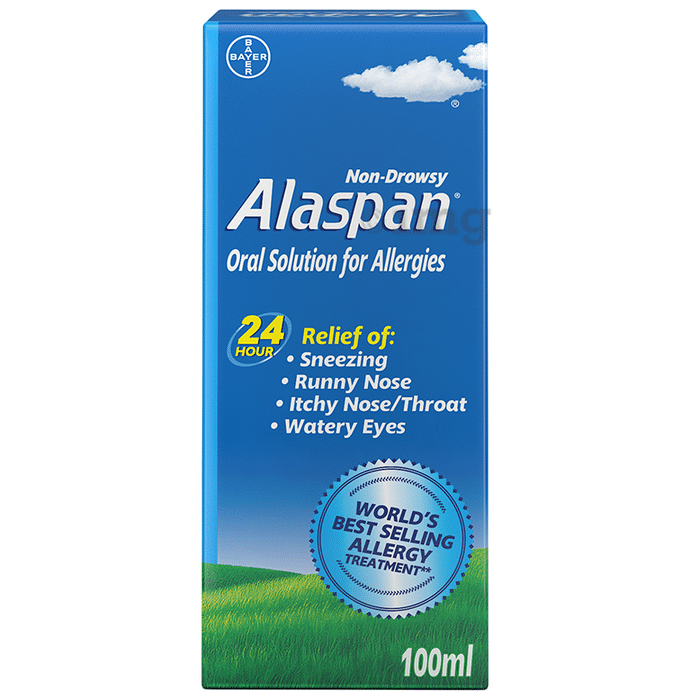 Alaspan Loratadine Non-Drowsy Oral Solution | Relieves Sneezing, Runny Nose, Itchy Throat & Watery Eyes