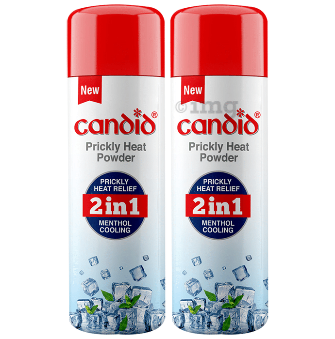 Candid 2in1 Prickly Heat Relief Powder (120gm Each)