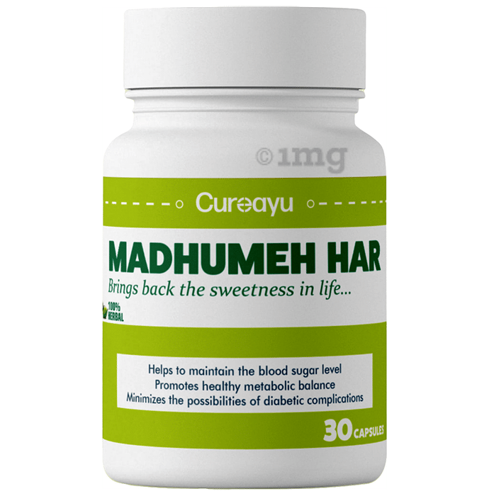 Cureayu Madhumeh Har Ayurvedic Capsule | Enriched with Karela, Guggul & Ashwagandha | Control Blood Sugar |100 % Herbal