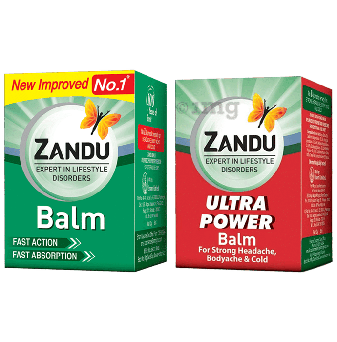 Combo Pack of Zandu Balm Ultra Power & Zandu Balm (8ml Each)