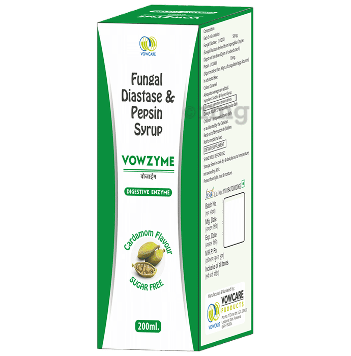 Vowzyme Syrup Cardamom Sugar Free