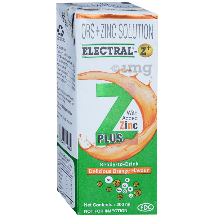 Electral - Z+ | ORS + Zinc Ready to Drink | Flavour Liquid Delicious Orange