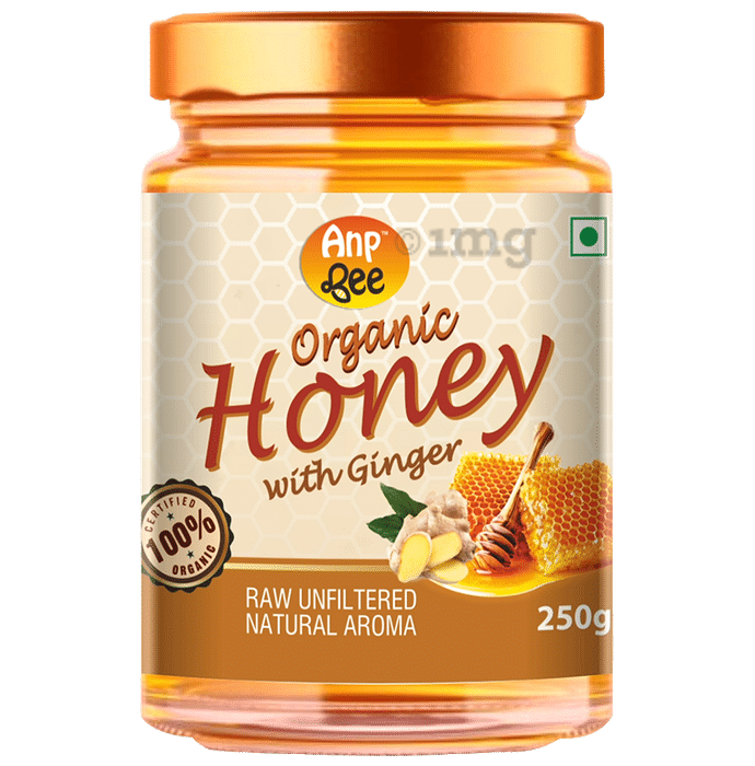 Anp Bee Organic Honey with Ginger (250gm Each) Raw Unfiltered
